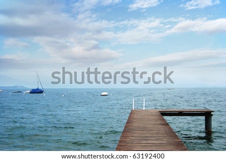 harbor facing the garda lake in italy