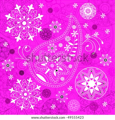 India ornament background. Paisley seamless