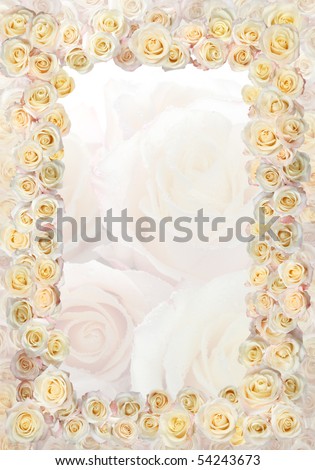 stock photo Frame of roses wedding greetings on the occasion