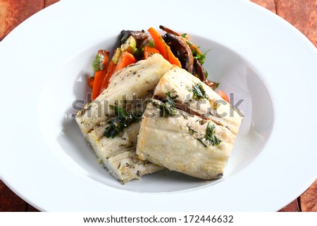 a top view of fish dish