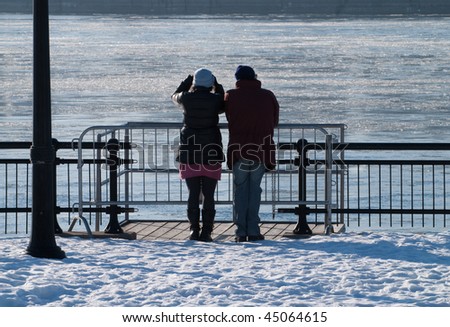 Couple enjoying a nice winter day
