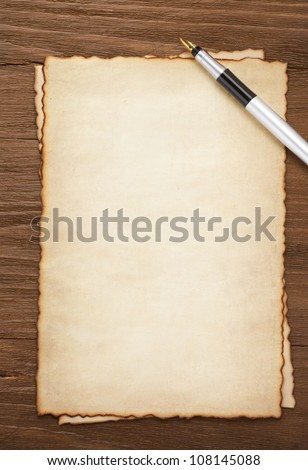 ink pen on parchment background texture
