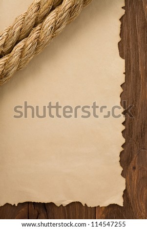 ropes on old vintage ancient paper background texture