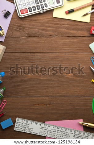 back to school concept on wood background