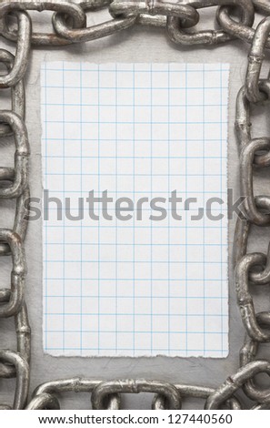 chain and paper on metal texture