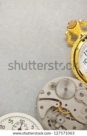 watch mechanism at metal background texture