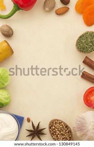 spices background and healthy food