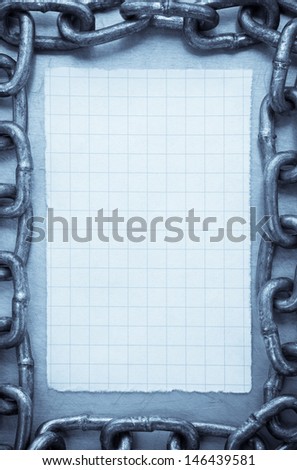 chain and paper on metal texture