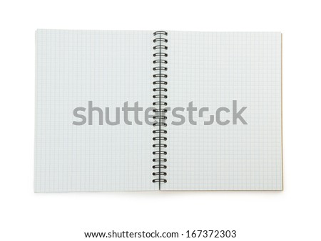 checked note paper isolated on white background