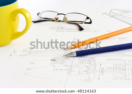 pen and pencil at draft