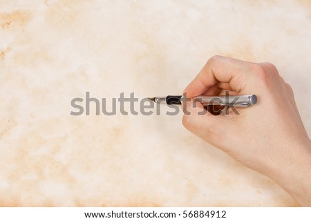 writing male hand pen on paper