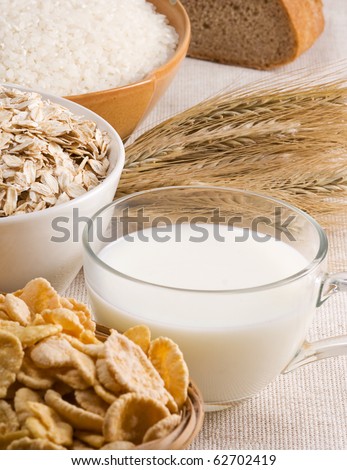 grain cereal with milk and rice
