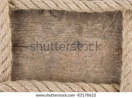 ship rope and old wood background texture
