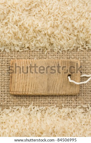 rice grain and sack burlap as background texture