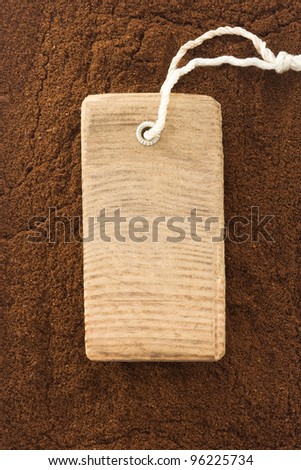 coffee powder background texture and tag price label