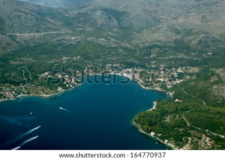 Slano, Dubrovnik, Croatia, Europe - aerial view