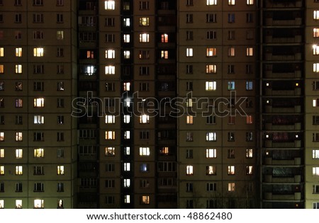 Windows of night house
