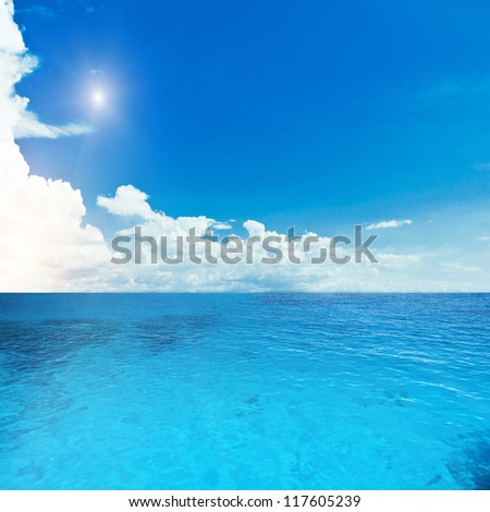 Tropical sea and sky. Sea summer shot