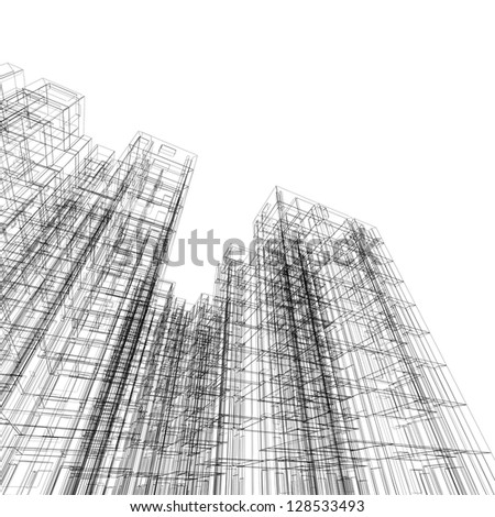 Architecture abstract. 3d render image