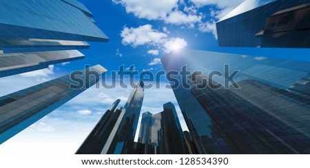 City concept. 3d render image