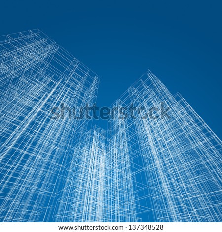 Architecture abstract. 3d render image