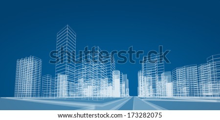 City Project. 3d Render Image
