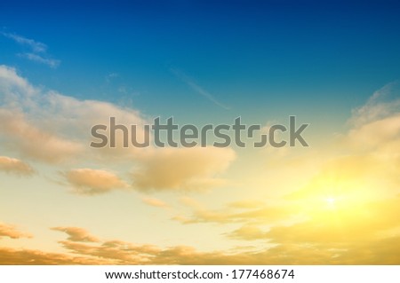 Sunrise sky background. Natural landscape