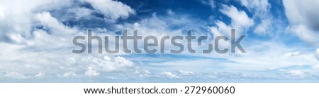 Tropical morning sky panorama. Summer background