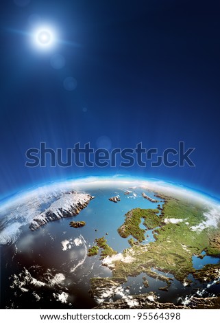 Europe from space. Elements of this image furnished by NASA