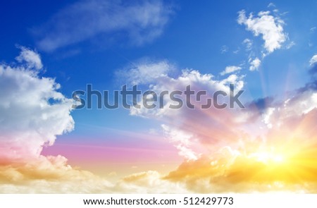 Summer colors sky and clouds. Nature background