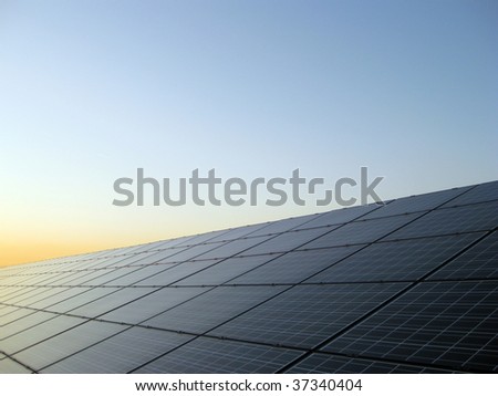 Solar Panels at Sunrise