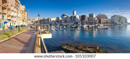 Fantastic city landscape on the seaside with boats. Malta, Europe
