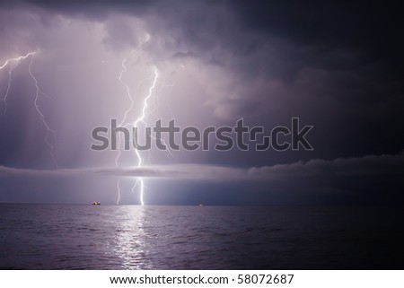 summer storm beginning with lightning