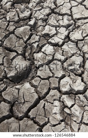Drought - dry cracked soil.