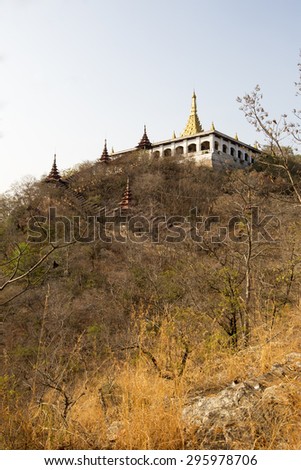 Pagoda on Mandalay Hill in Myanmar.