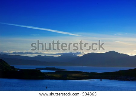 A view from McCaig\'s folly above Oban, looking out to the Islands early morning