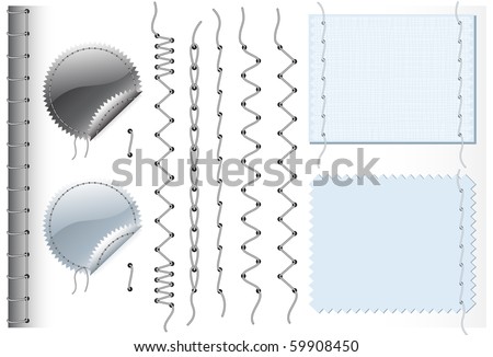 Logo Design  on Sewing Kit   Set Of Design Elements  Are Individual Objects  Gradient