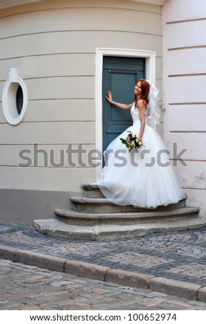 The bride near the church door