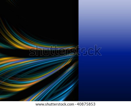 Huge colorful lines, electric effect. Nice abstract background, card, banner, border or just many space for text.