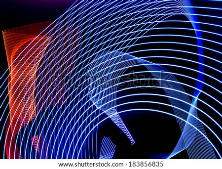 contour man on a black background with red and blue abstract pattern