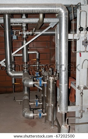 Industrial iron steel tubes and pumps with some branchs and floodgates