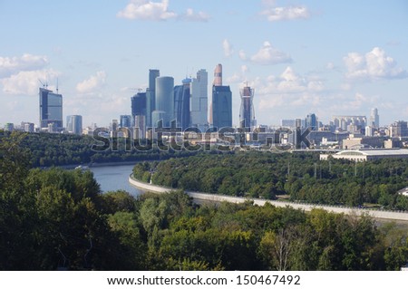 View to the Moscow-city business center in Moscow, Russia
