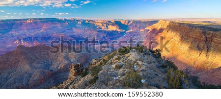 Beautiful Landscape of Grand Canyon from Desert View Point with the Colorado River visible.