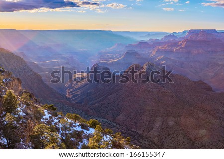 Beautiful Landscape of Grand Canyon from Desert View Point with the Colorado River visible.