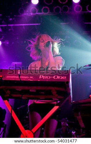 CLEVELAND, OH - MAY 19: Singer Emily Haines of Metric performs onstage at the House of Blues in Cleveland - May 19, 2010 in Cleveland, OH.
