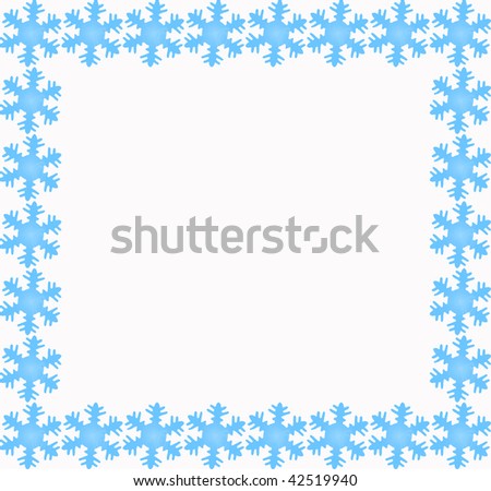 stock photo : blue snowflake border