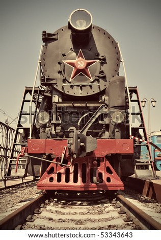 Restored old vintage steam train.