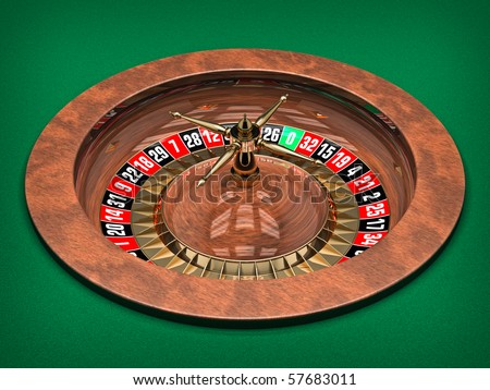 Illustration of Casino Roulette Wheel. 3D rendered.