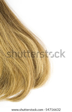 Blonde hair isolated on white background