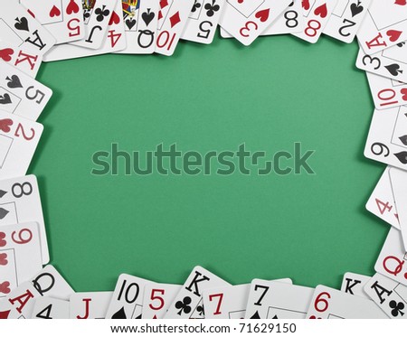 Deck of cards used as a border